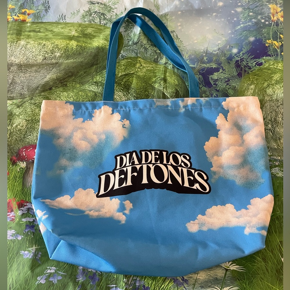 Dia de Los Deftones Blue Sky Customizable Tote Bag w/ Patches, Official Merch